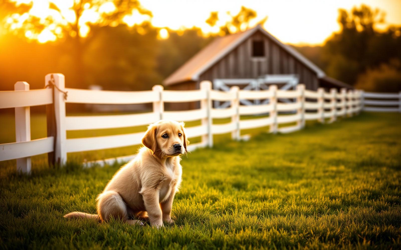 Golden retriever en el criadero